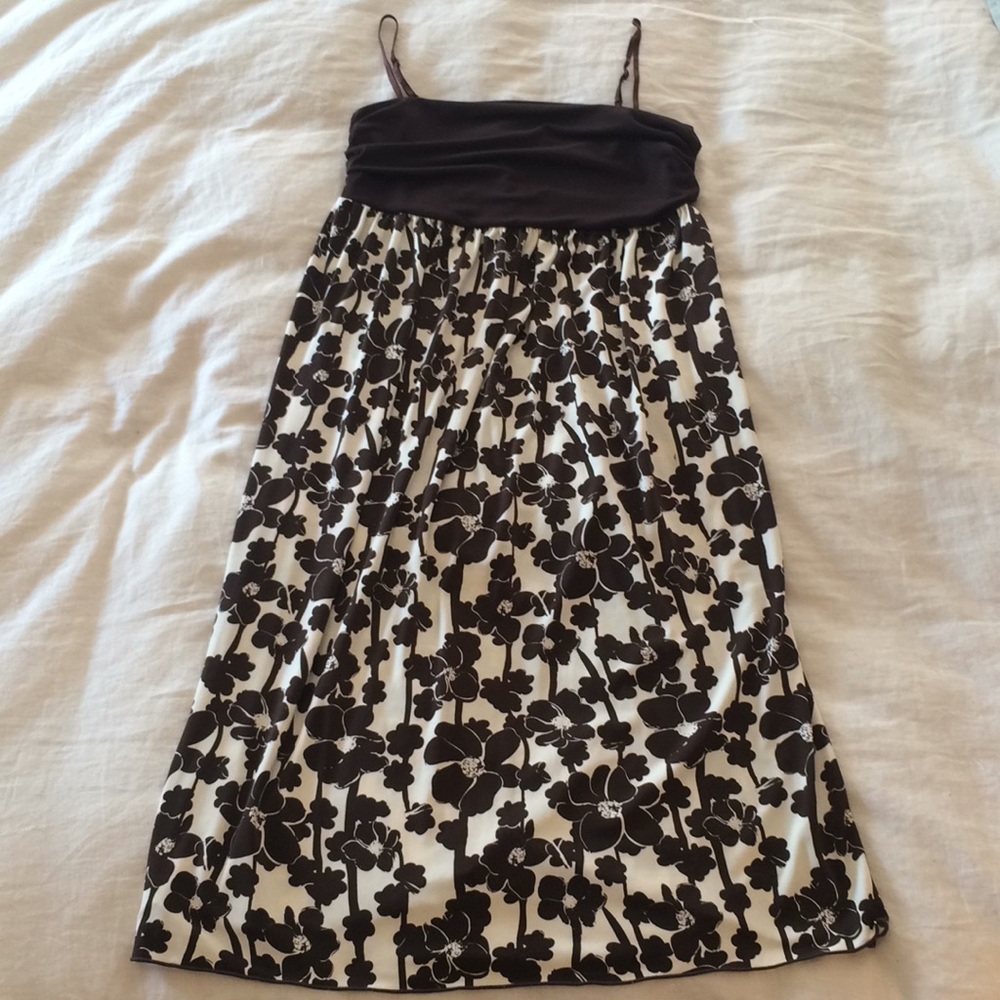 Max Studio Brown Floral Bandeau Dress Size S